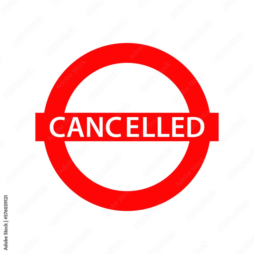 Cancelled stamp icon vector logo design template Cancelled stamp icon vector logo design template