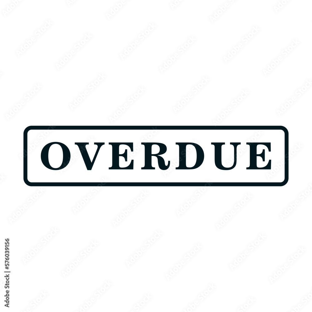 Overdue stamp icon vector logo design template Overdue stamp icon vector logo design template