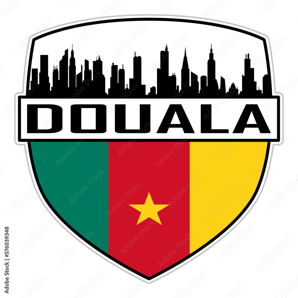 Douala Cameroon Flag Skyline Silhouette Douala Cameroon Lover Travel