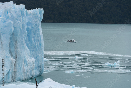 Perito Moreno Glacier, El Calafate, Argentina on January 25, 2023: here one of the South American glaciers.