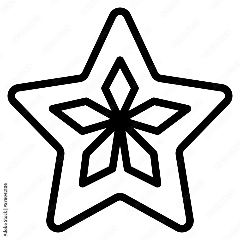 Carambola line icon style