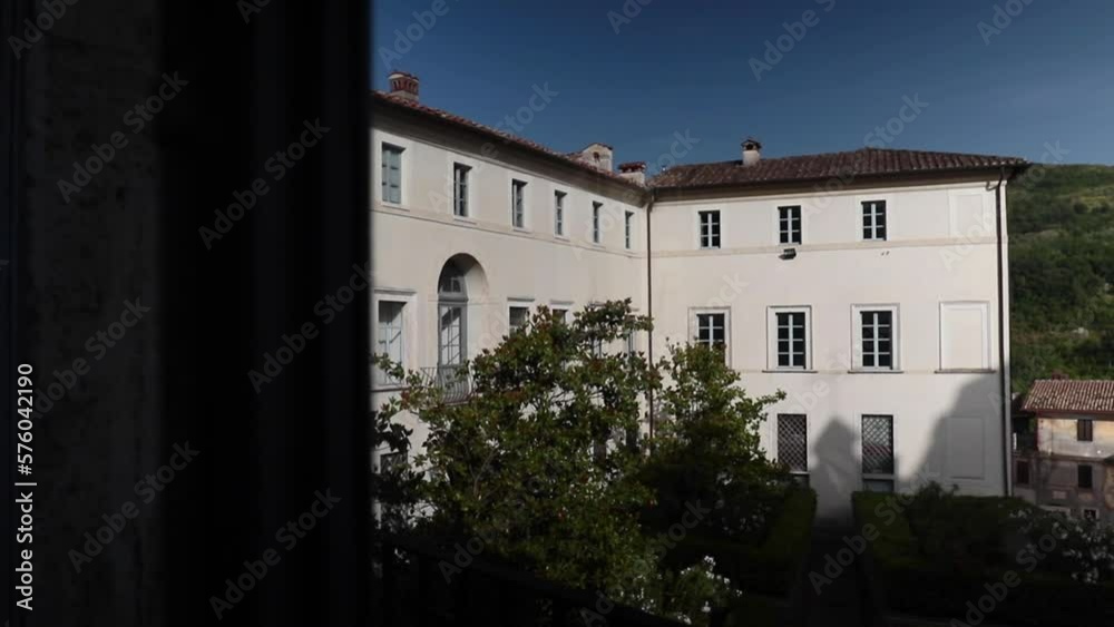 Wedding Day, catering and food. Panoramic view of the facade of an ancient building in the center of the square of a medieval Italian village Wedding Day, catering and food. Panoramic view of the facade of an ancient building in the center of the square of a medieval Italian village