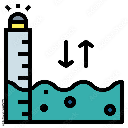 tide filled outline icon style