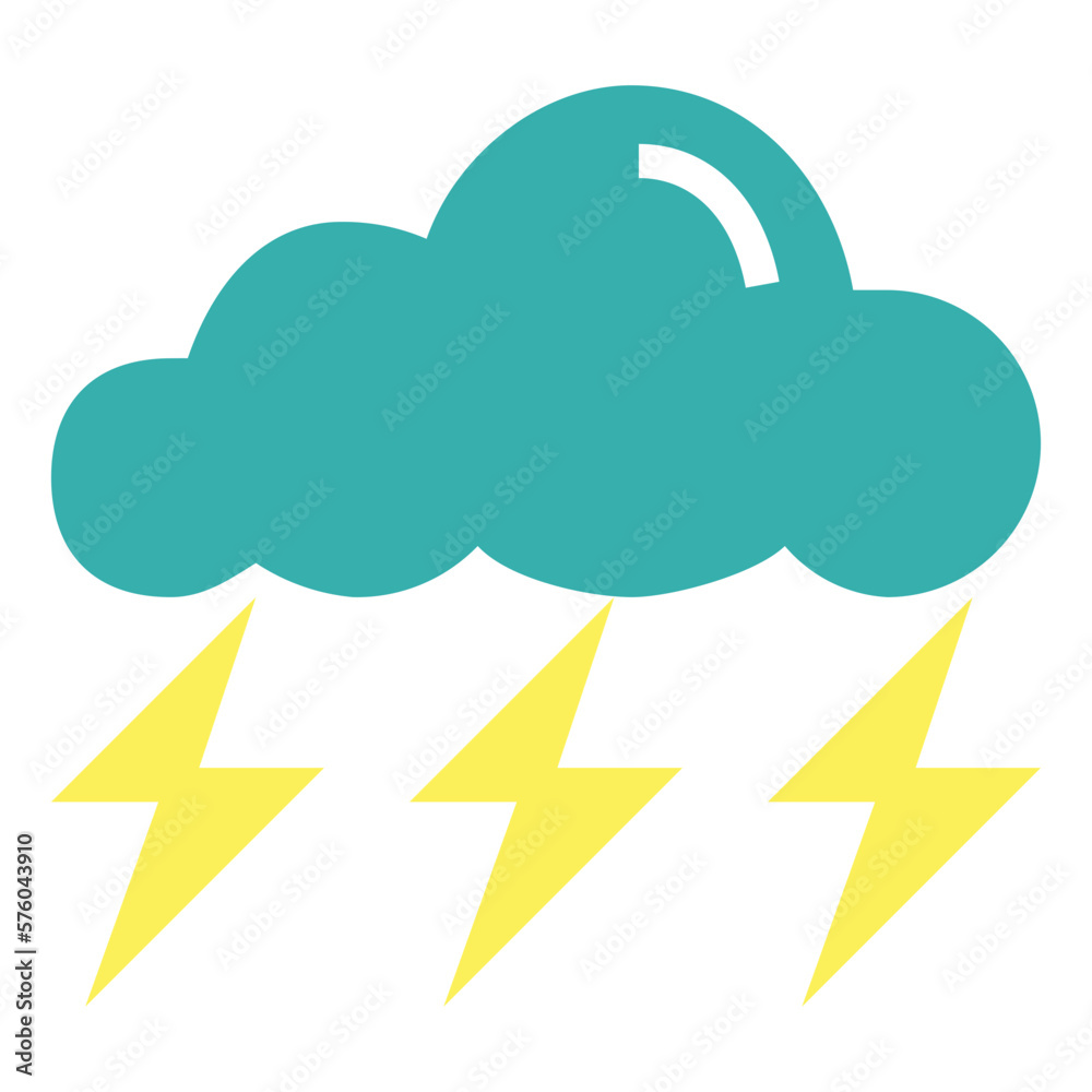 thunder storm flat icon style thunder storm flat icon style