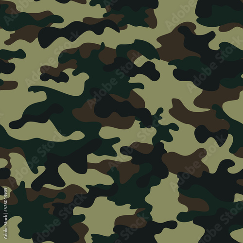 Green army camouflage seamless pattern, modern classic background, disguise texture. forest pattern