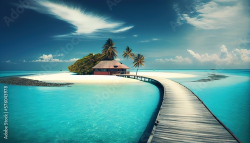 Tropical island in the maldives, Generative Ai © Ammad