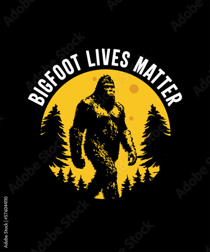 Bigfoot lives matter vector t-shirt design