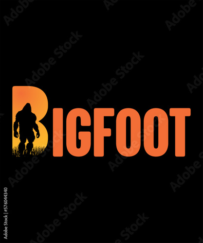 Believe bigfoot logo illustration vector tshirt design