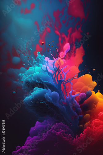 Colorful Fluid Burst on Abstract Background © M.Gierczyk