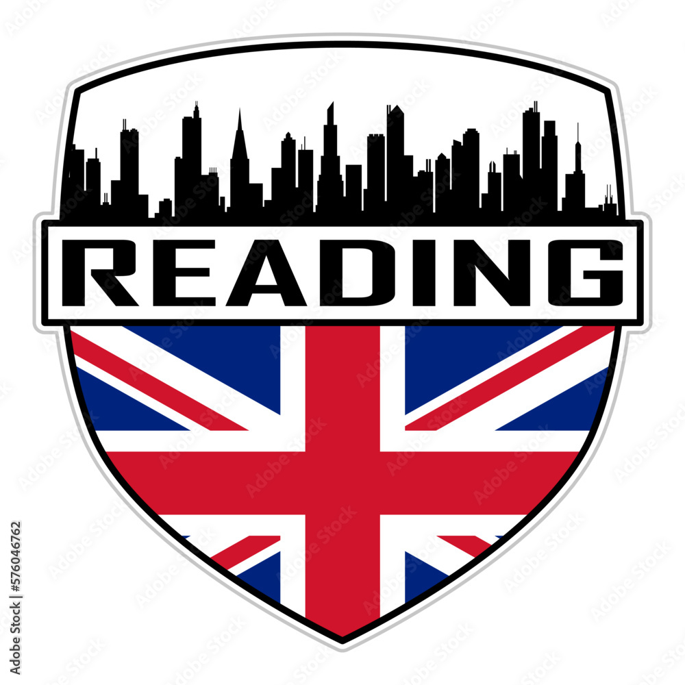 Reading Uk Flag Skyline Silhouette Reading Uk Lover Travel Souvenir