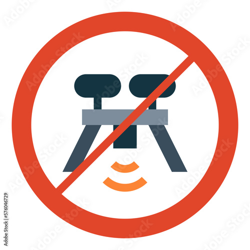 no drone zone flat icon style