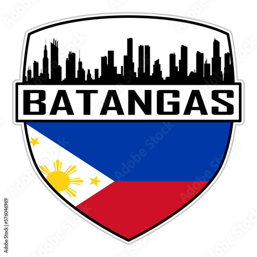 Batangas Philippines Flag Skyline Silhouette Batangas Philippines Lover Travel Souvenir Sticker Vector Illustration SVG EPS AI