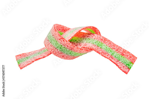 Multicolored strip of marmalade isolated on a white background