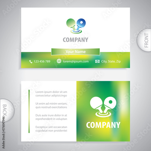 Business card template. Symbol for table tennis or ping-pong. Concept for gaming zone and sports enjoyment