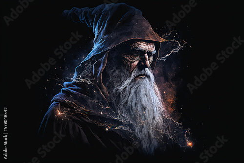 Fotobehang old wise fictional wizard