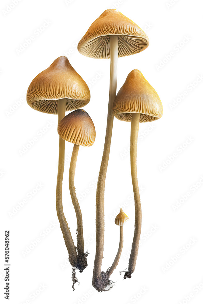Liberty Cap Psilocybin Mushroom Illustration, Transparent Background, PNG, Generative AI Liberty Cap Psilocybin Mushroom Illustration, Transparent Background, PNG, Generative AI