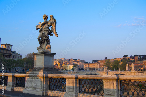 angel statue on Saint Angelo bridge in Rome Italy