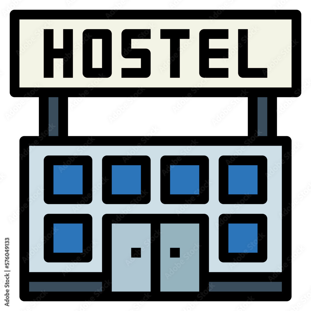 hostel filled outline icon style hostel filled outline icon style