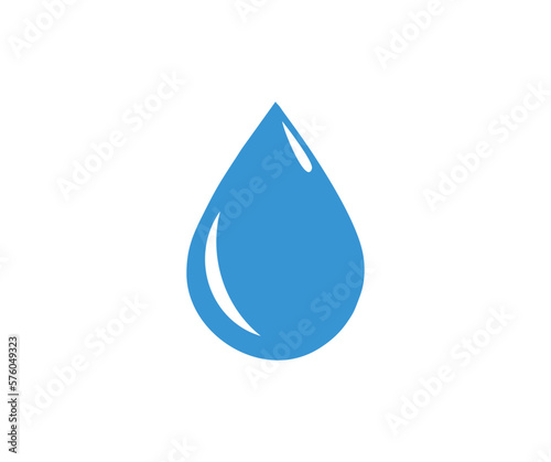 Water drop shape. Blue water drop logo design. Water or oil drop. Fresh rain water droplet flat icon vector design and illustration.

