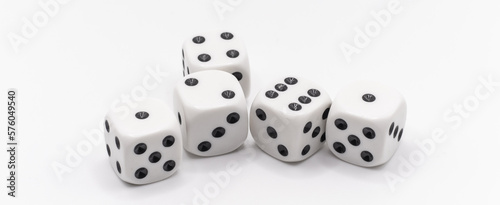 white dice on white