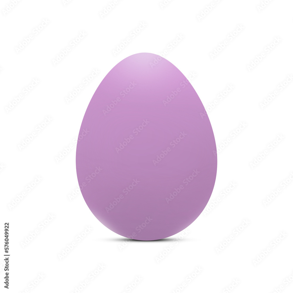 Purple Easter egg isolated on transparent background. Easter eggs in