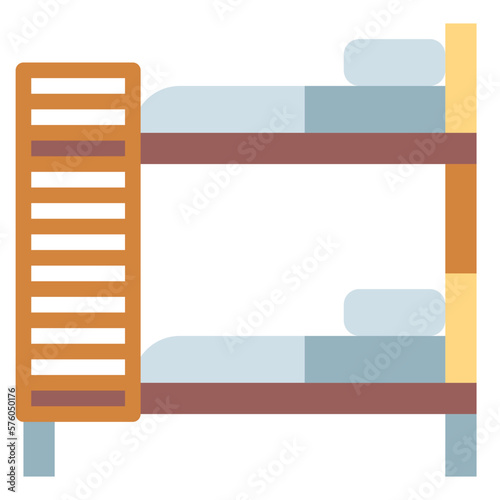bunk bed flat icon style