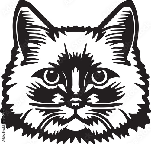 Cat head, Cat face, SVG Vector Illustration