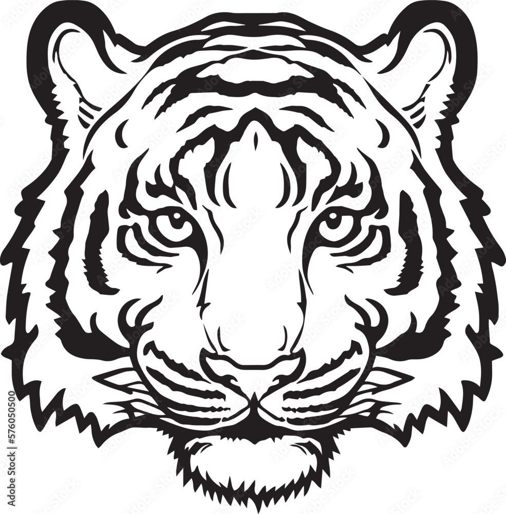 Tiger head, Tiger face, SVG Vector Illustration