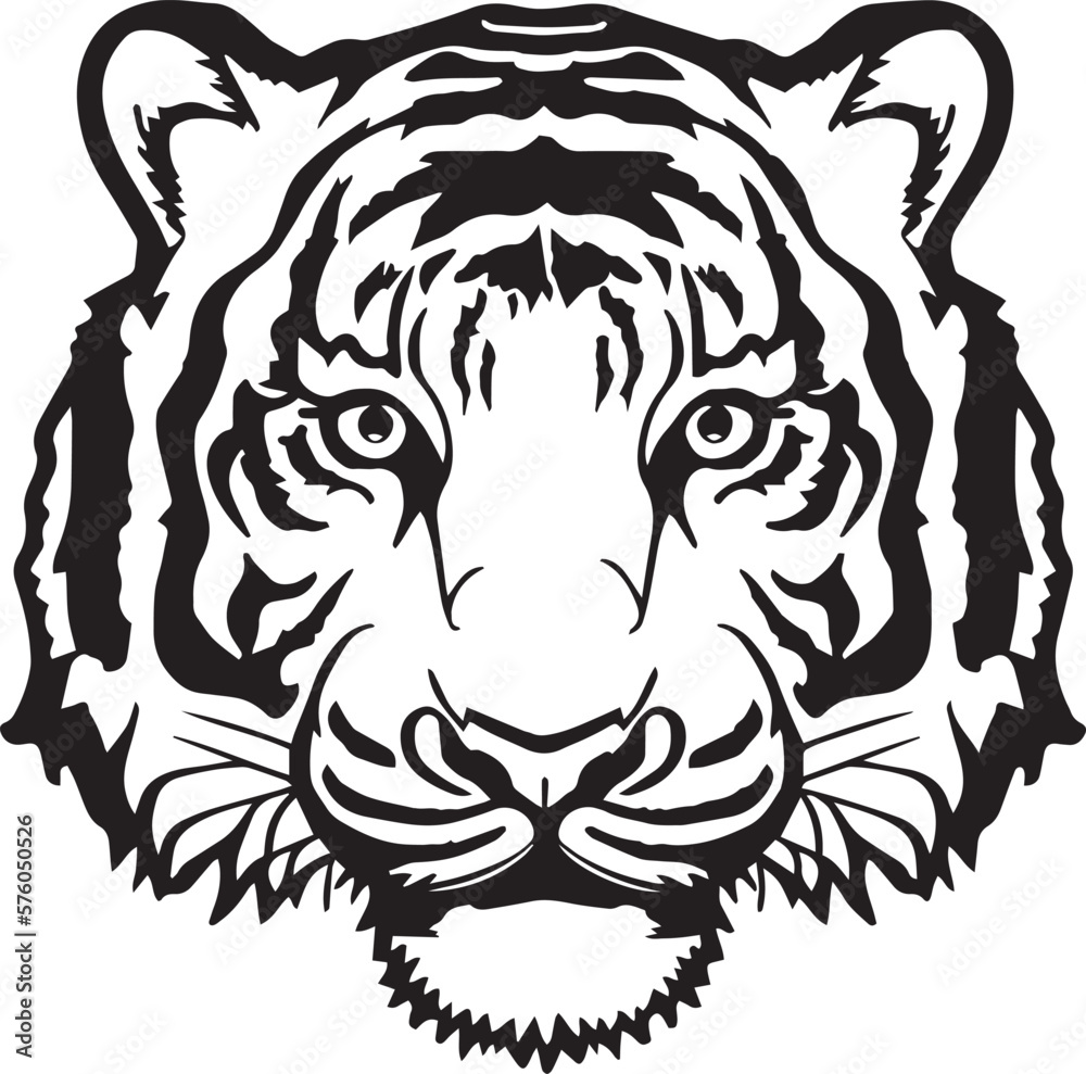 Tiger head, Tiger face, SVG Vector Illustration Stock Vector | Adobe Stock