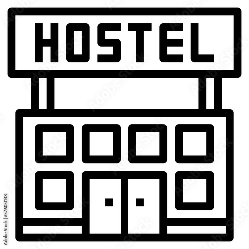 hostel line icon style