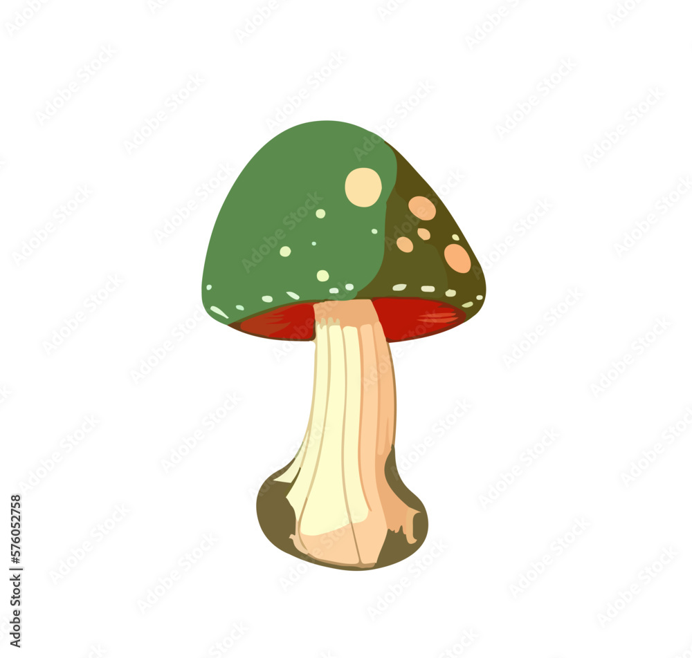 Vector illustration of poisonous cartoon mushrooms