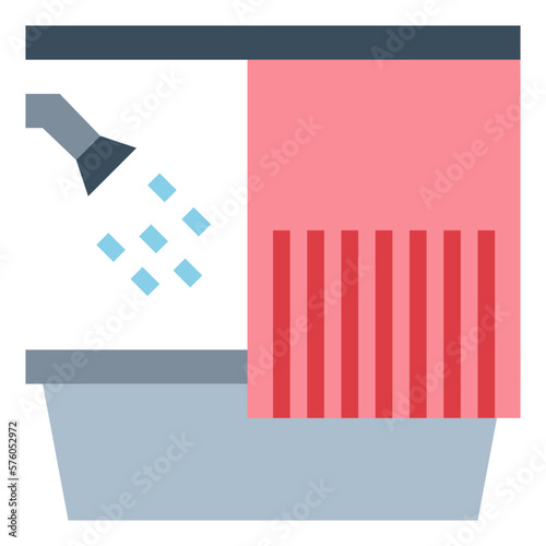 bath flat icon style