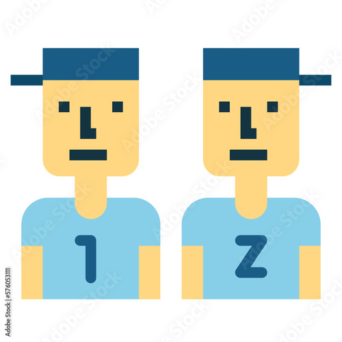 twins flat icon style