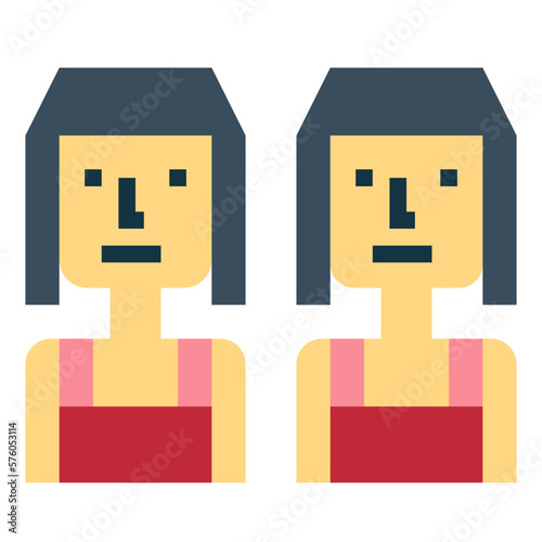 twins flat icon style