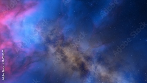 Fototapeta Naklejka Na Ścianę i Meble -  red-violet nebula in outer space, horsehead nebula, unusual colorful nebula in a distant galaxy, red nebula 3d render
