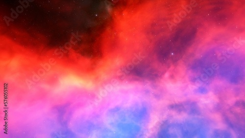 Deep space nebula with stars. Bright and vibrant Multicolor Starfield Infinite space outer space background with nebulas and stars. Star clusters  nebula outer space background 3d render 