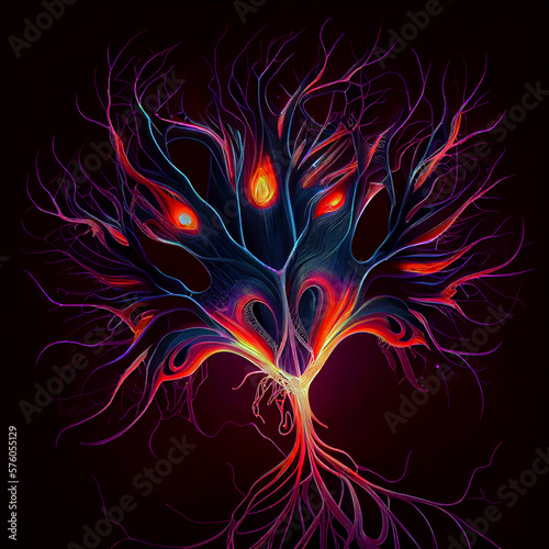 Abstract blood clot  veins  blood flow  Ai Generated Illustration