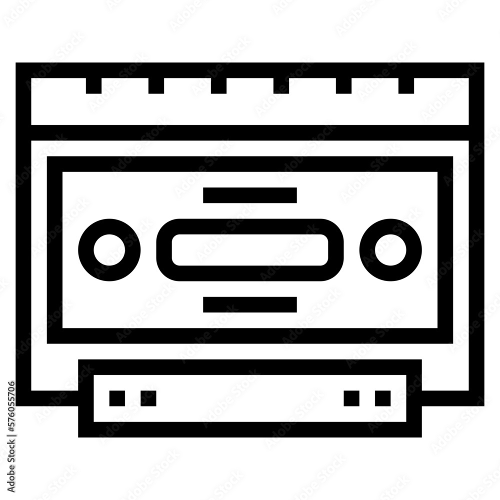 casscette line icon style casscette line icon style