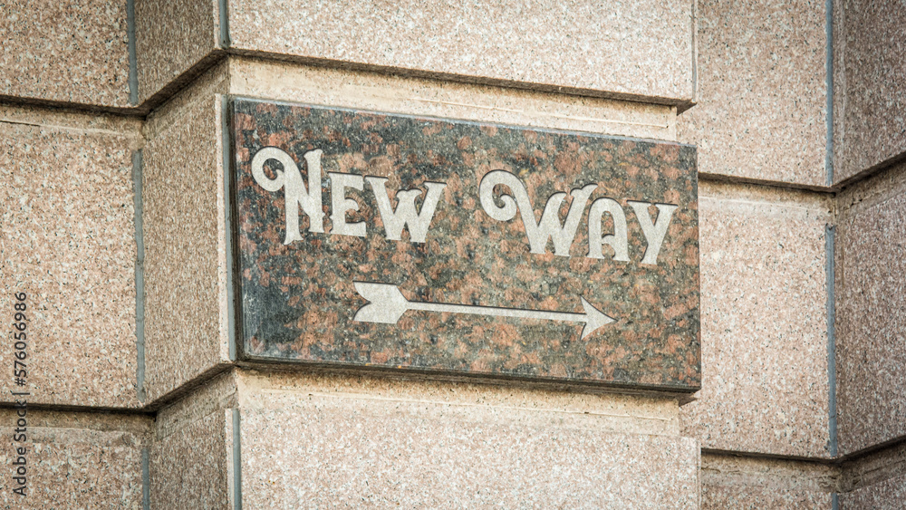 Fototapeta premium Street Sign New Way