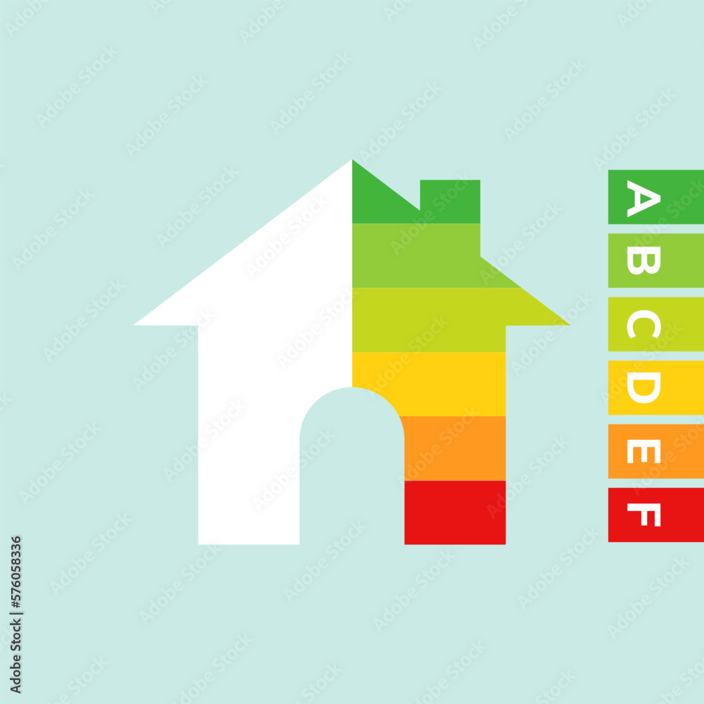Home energy efficiency rating isolated on background. Eco house improvement template. Home energy efficiency rating isolated on background. Eco house improvement template.