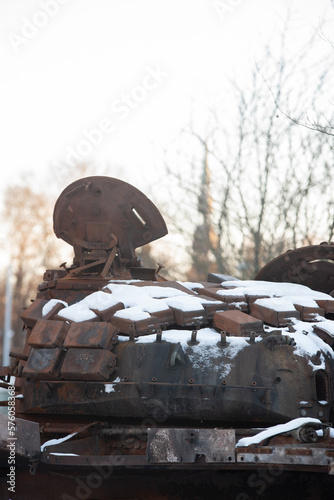 Damaged Russian tank