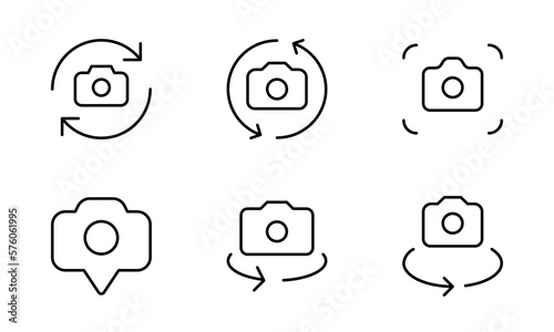 Front camera switch from front to back camera outline flat icon for apps icon vector on white background