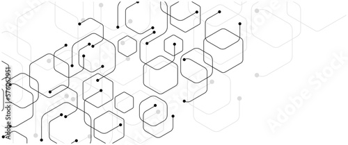 Abstract science background with hexagons stock illustration.