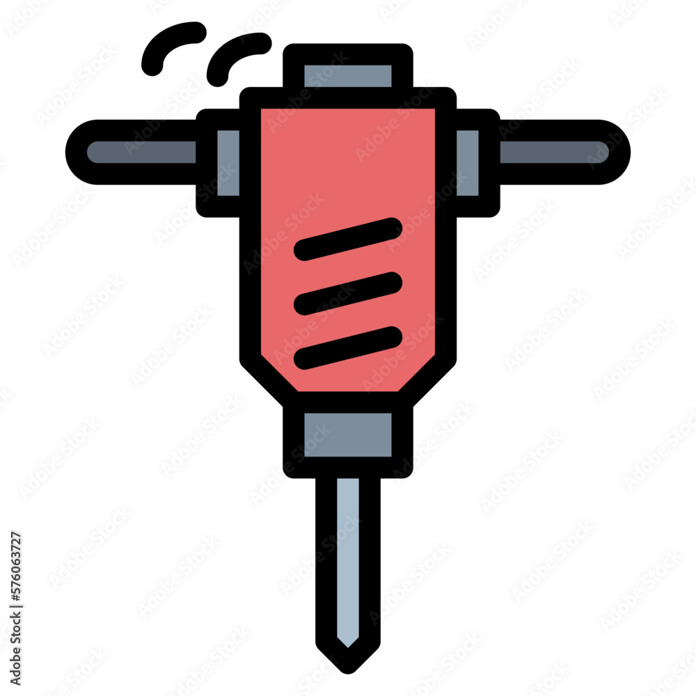 hydraulic breaker filled outline icon style hydraulic breaker filled outline icon style