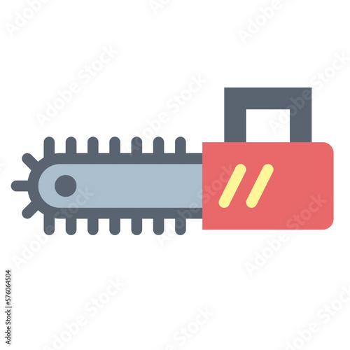 chainsaw flat icon style