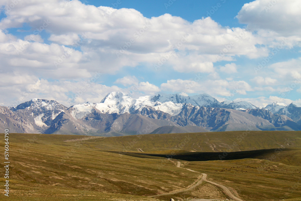 Mountain landscape in eastern Kyrgyzstan