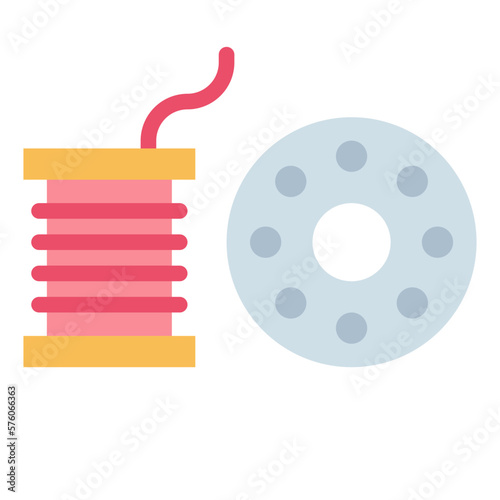 bobbin flat icon style