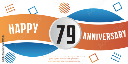 Happy th anniversary celebration logo blue and orange abstract design on white background template vector illustration. 