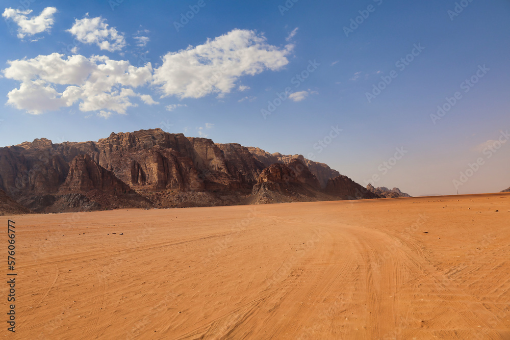 jordanian desert in wadi rum also known as the valley of the moon