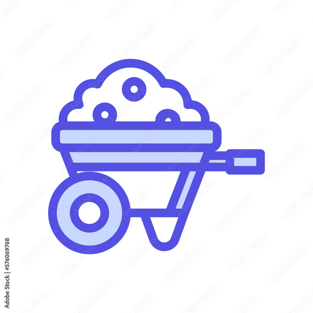 icon Labor Day with concept cement cart. editable file, vector illustration.